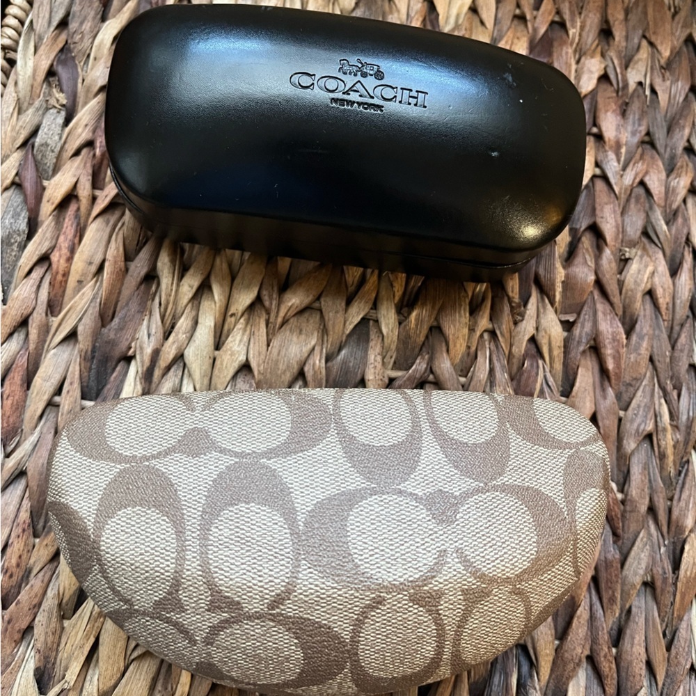 Pair of Coach Signature Eyeglass Cases Brown with Monogram and Black